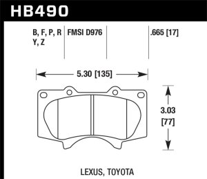 Toyota 4Runner Brake Pads - Front - Hawk Performance - Performance Ceramic - `03-`16 Toyota 4Runner Brake Pads - Front - Hawk Performance - Performance Ceramic - `03-`16